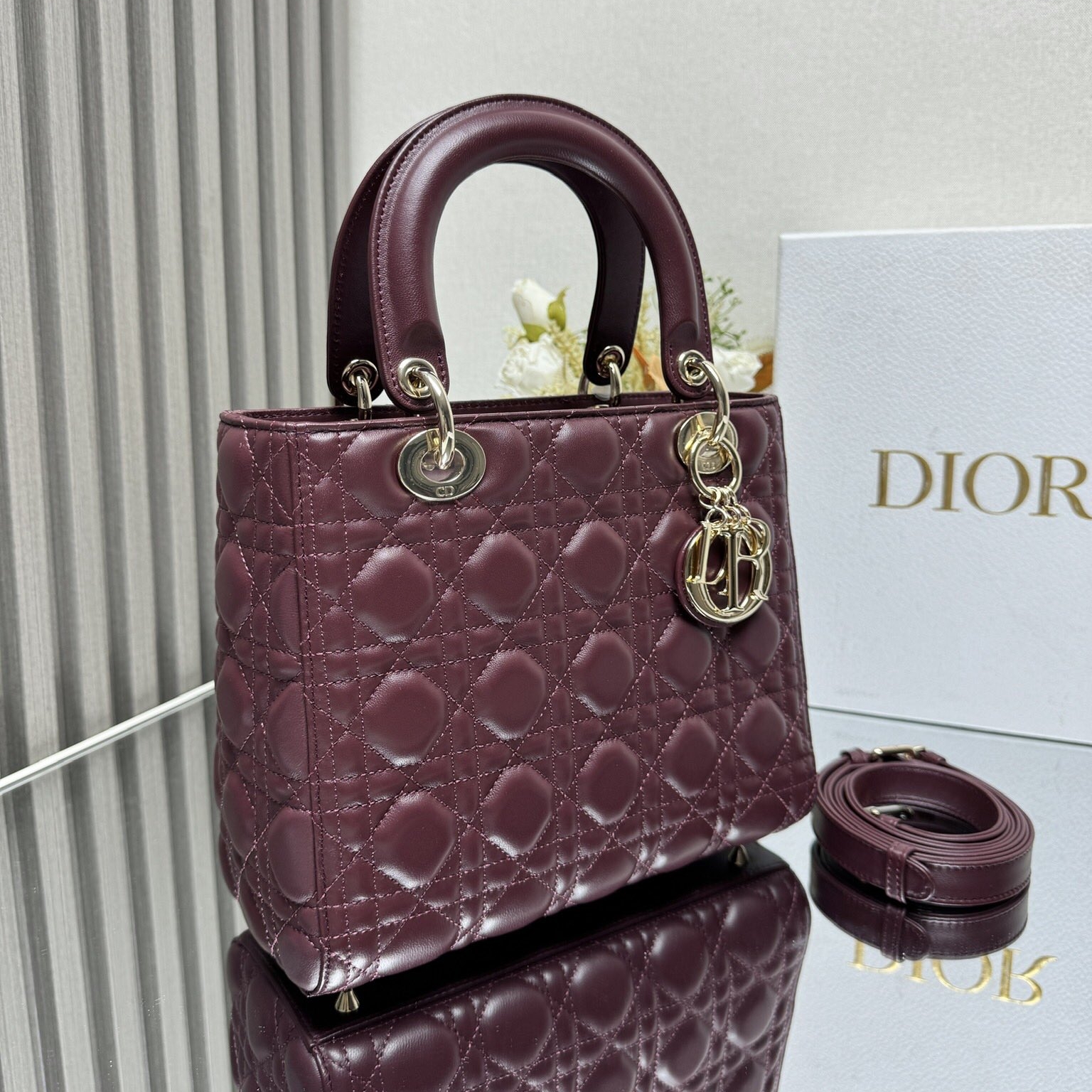 Dior Lady Dior MyABC Medium Sheepskin Replica Bags