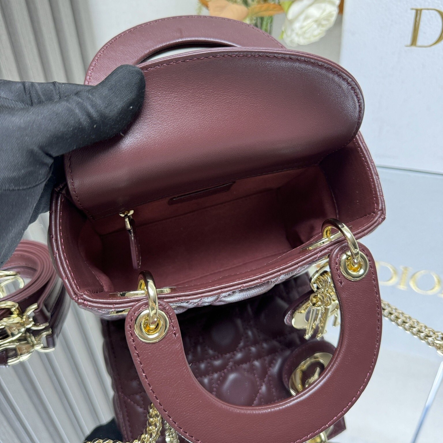 Dior Lady Dior MyABC Mini Sheepskin Replica Bags