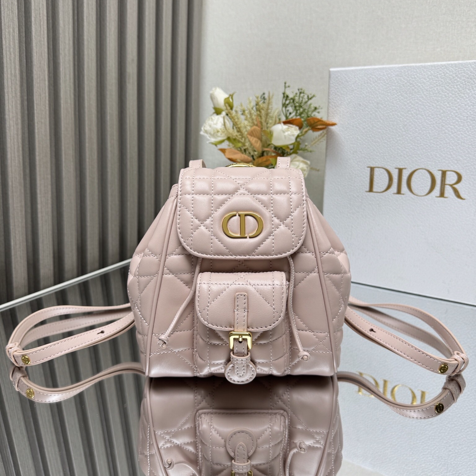 Dior Caro Backpack Small Sheepskin Replica Bags