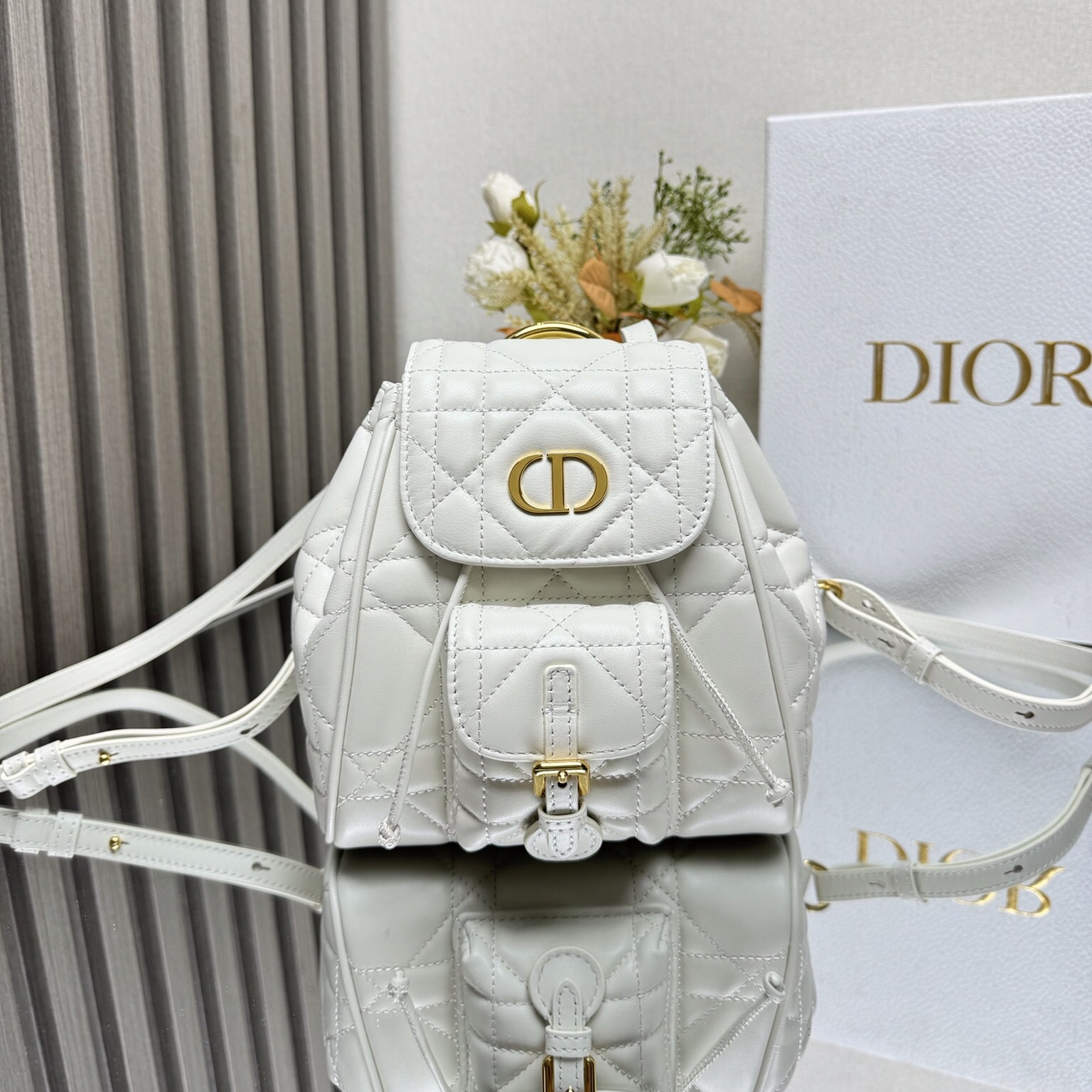 Dior Caro Backpack Small Sheepskin Replica Bags