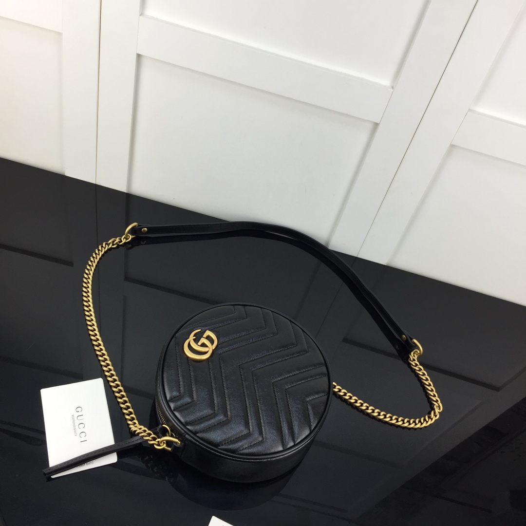 Gucci GG Marmont Round Cake Bag Mini Leather Replica Bags