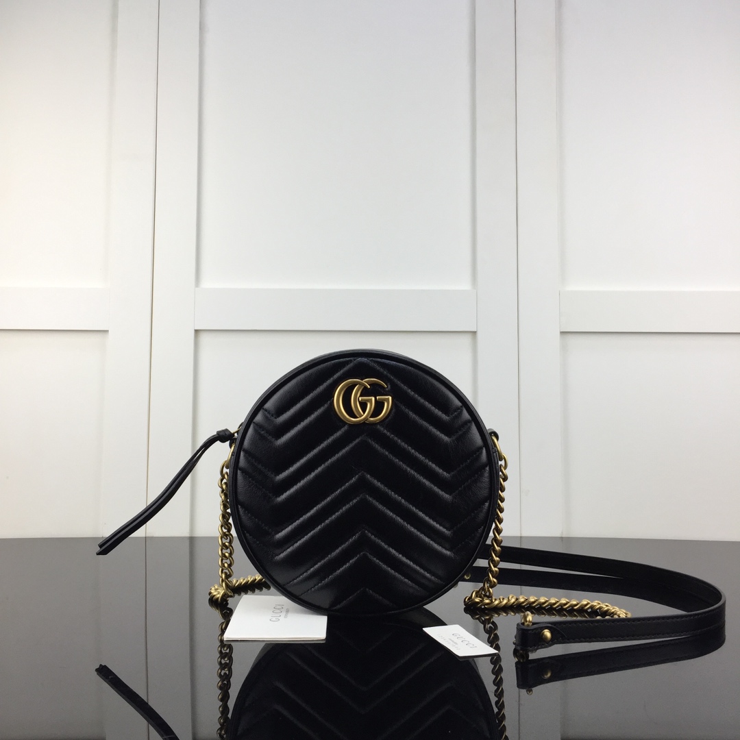 Gucci GG Marmont Round Cake Bag Mini Leather Replica Bags