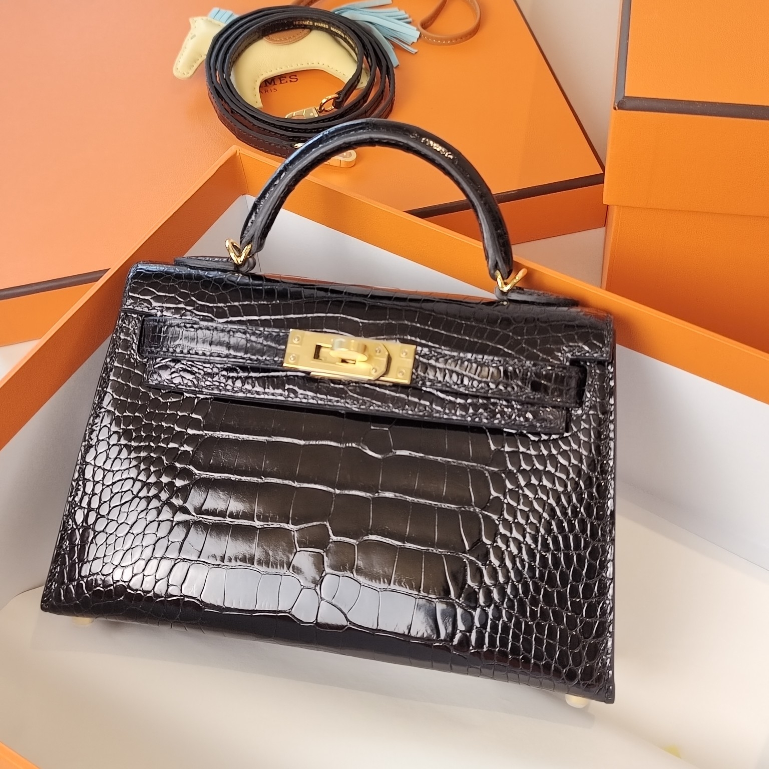 Hermes Kelly Mini Crocodile Custom Make Replica Bags