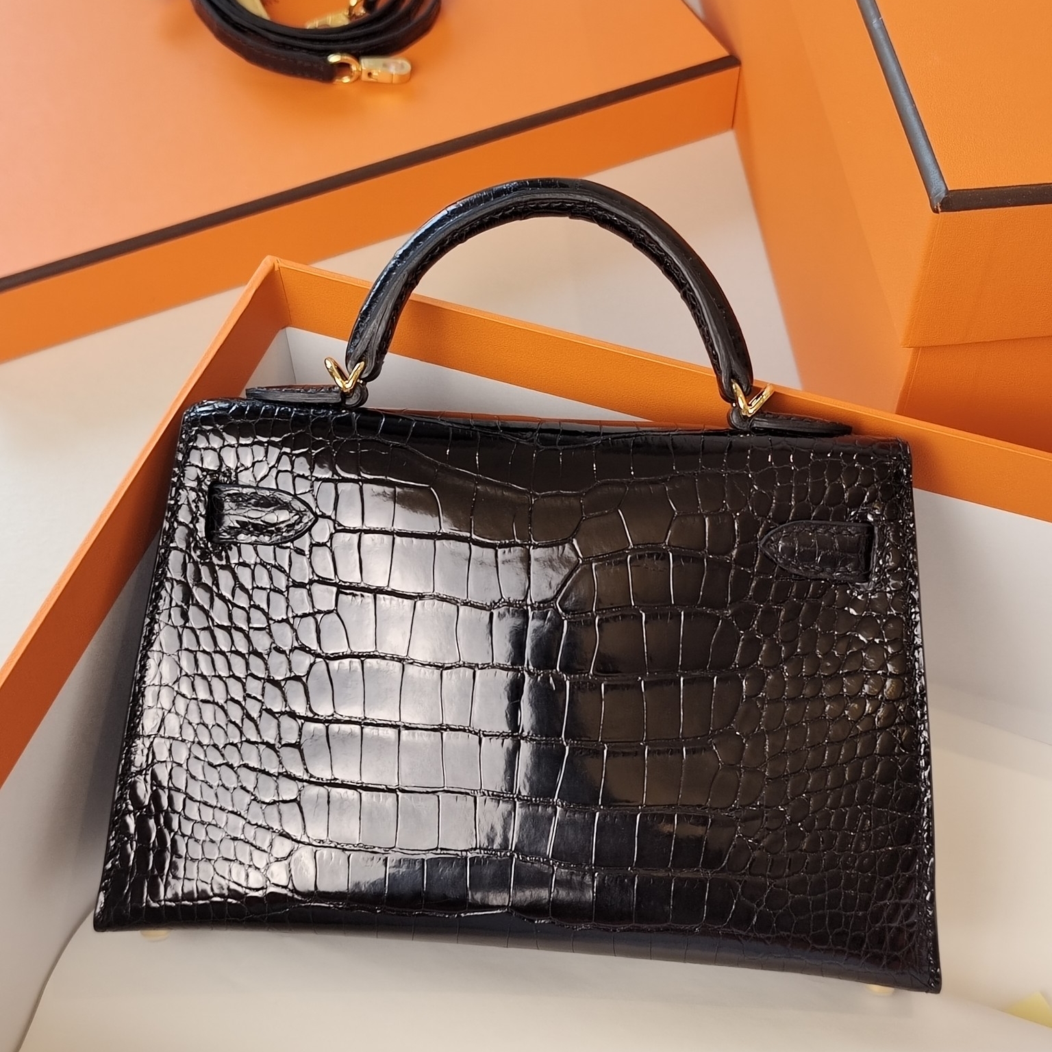 Hermes Kelly Mini Crocodile Custom Make Replica Bags