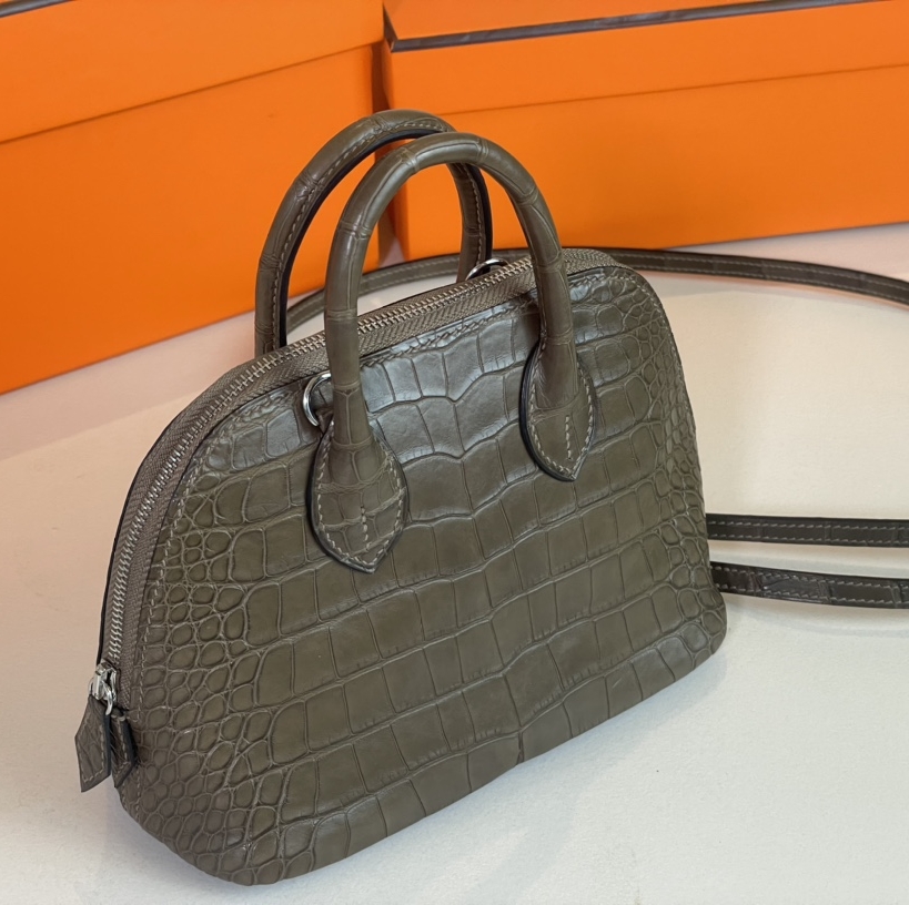 Hermes Bolide Mini Matte Crocodile Custom Make Replica Bags