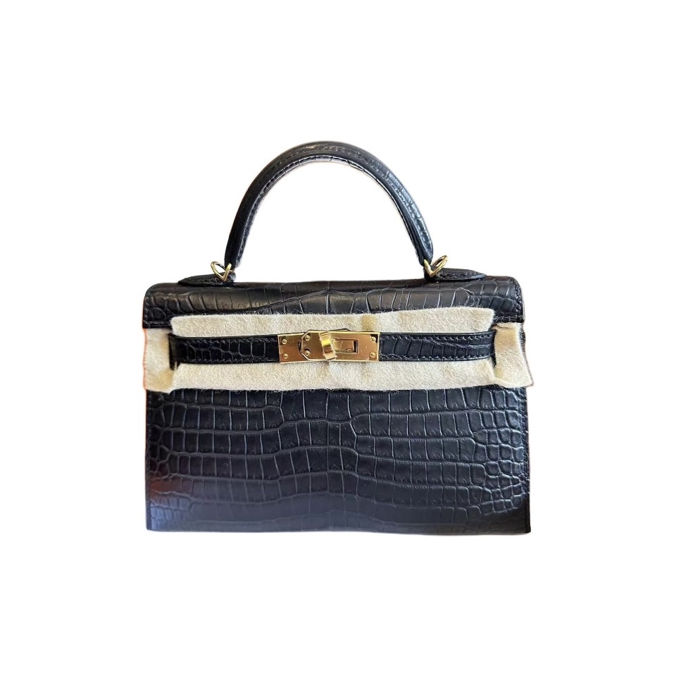 Hermes Kelly Mini Matte Crocodile Custom Make ReplicaBags