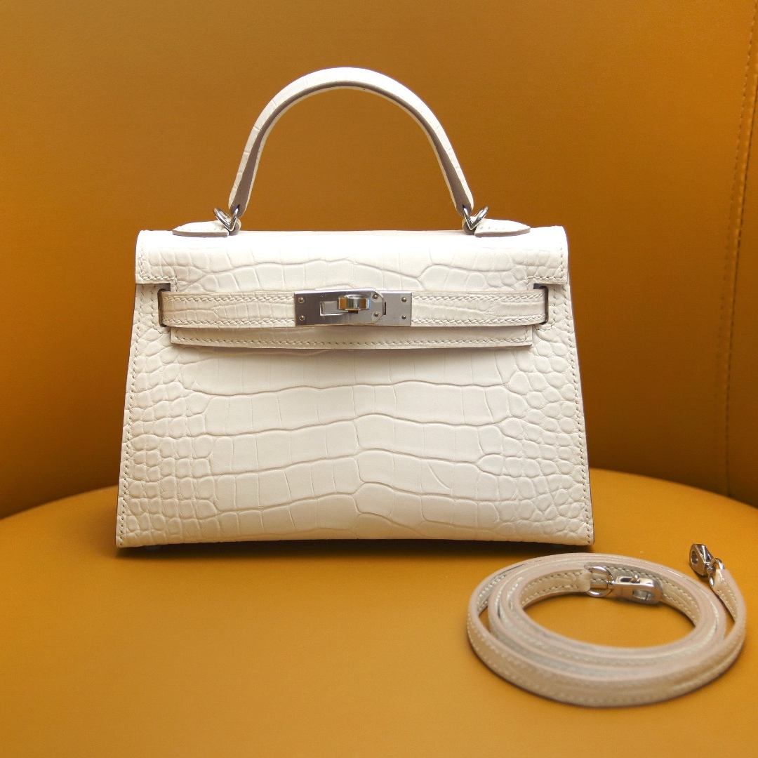 Hermes Kelly Mini Matte Crocodile Custom Make ReplicaBags