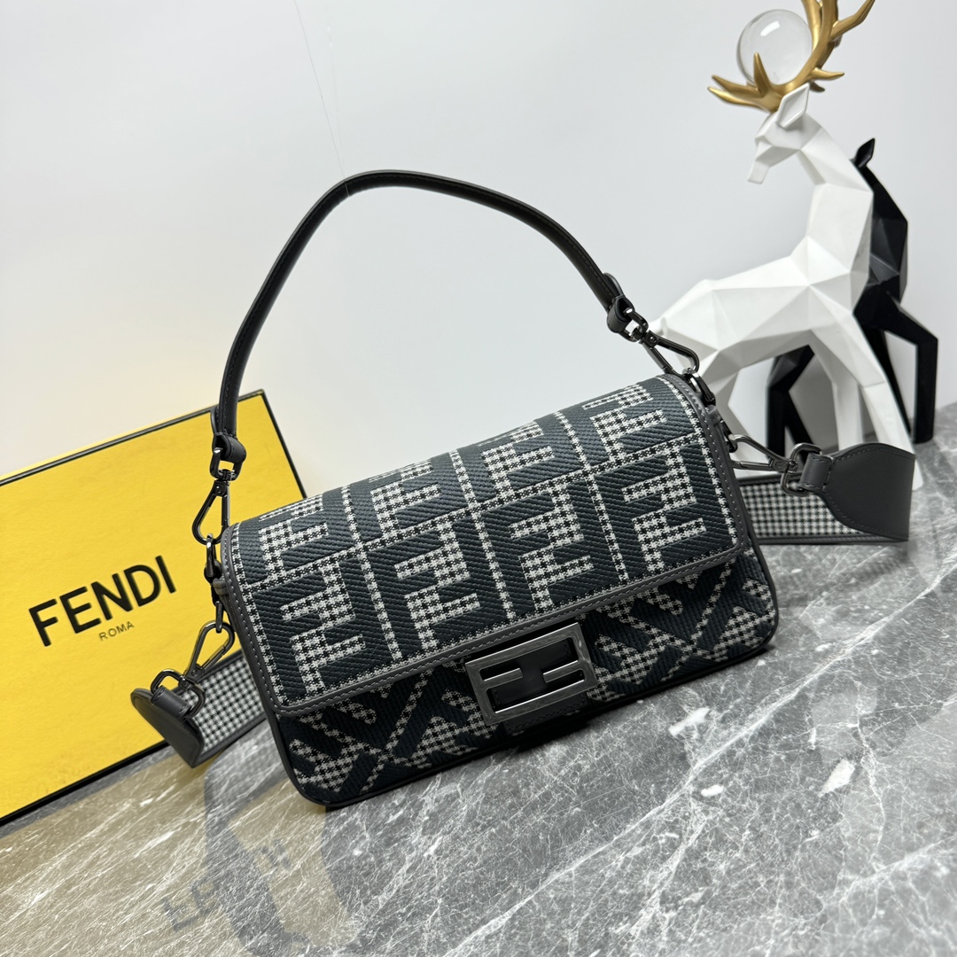 Fendi Baguette Splicing Medium Cowhide Replica Bags