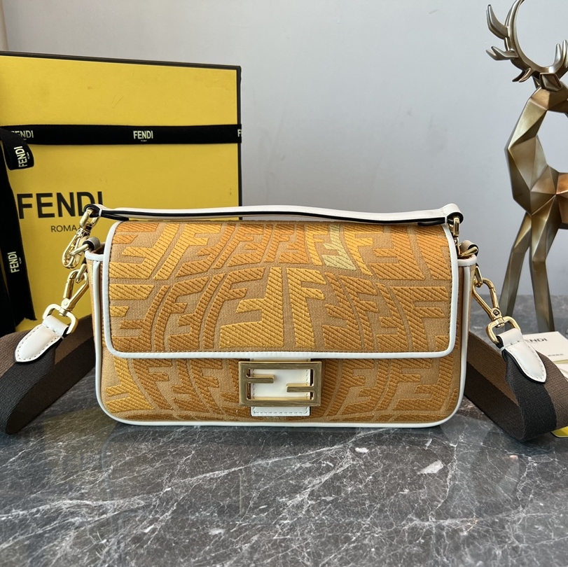 Fendi Baguette Splicing Medium Cowhide Replica Bags