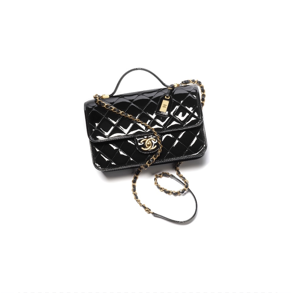 Chanel Classic Flap CF Patent Leather Medium Cowhide Replica Bags