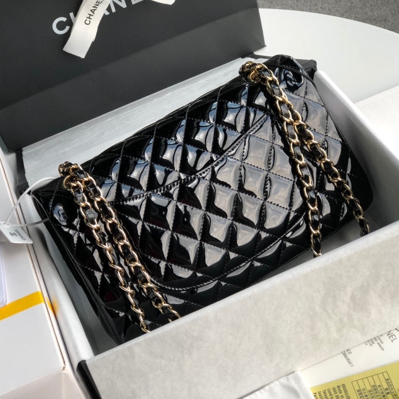 Chanel Classic Flap CF Patent Leather Medium Cowhide Replica Bags