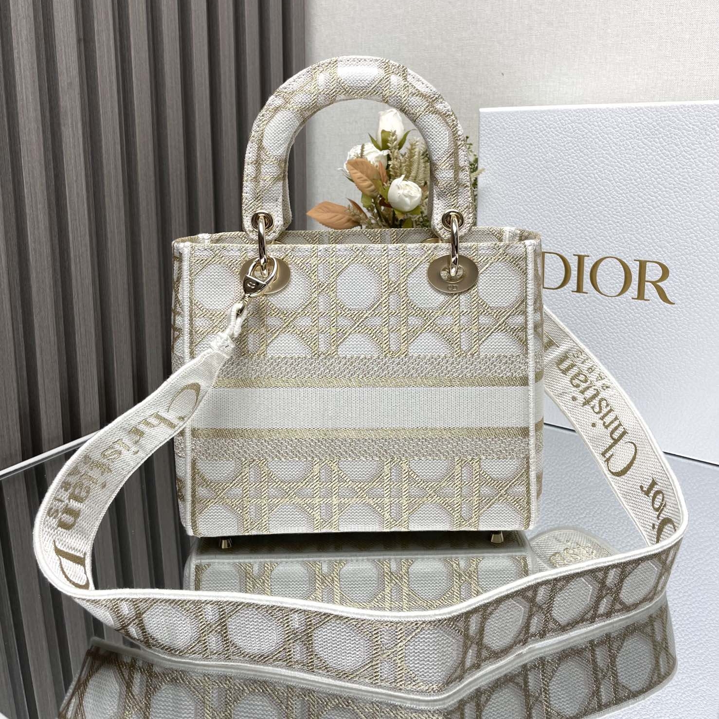 Dior Lady Dior Medium Embroidery Replica Bags