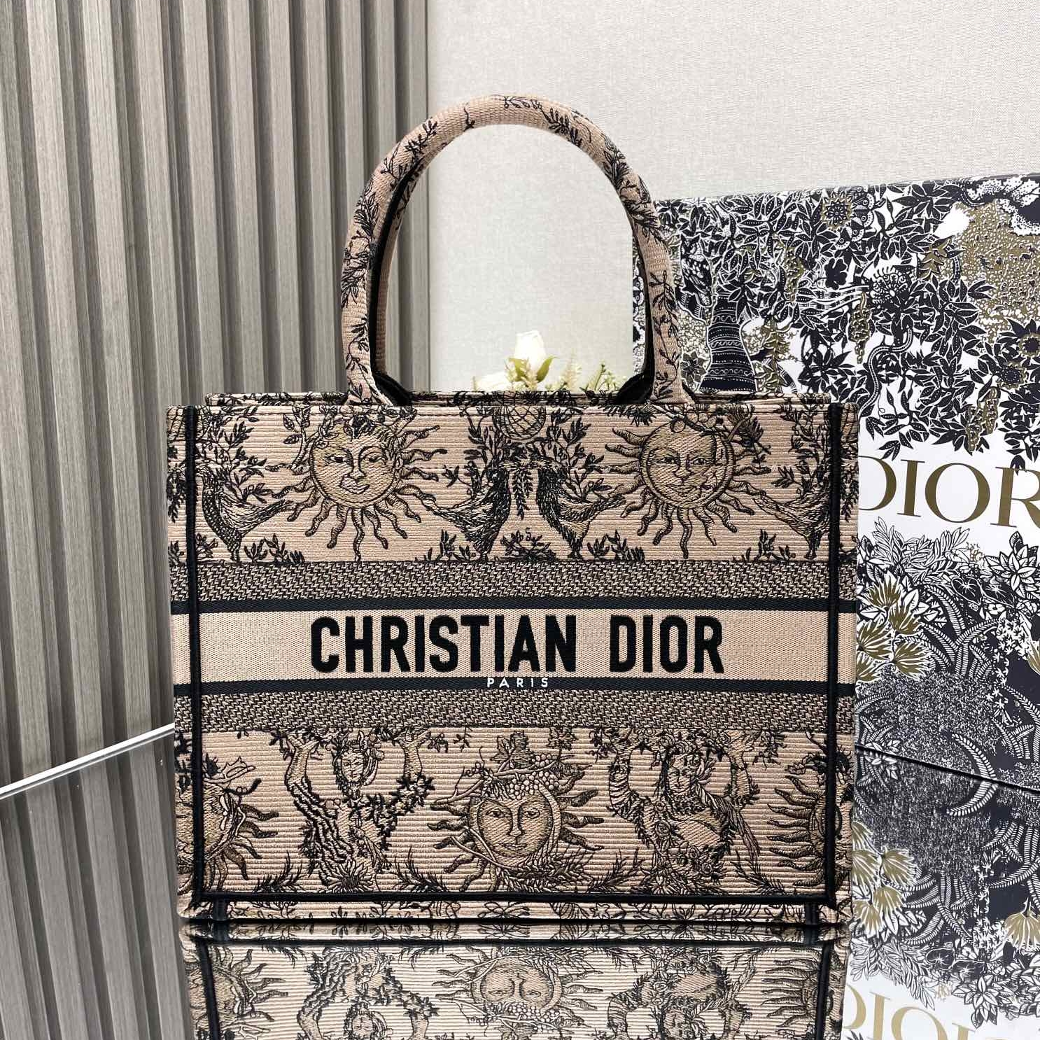 Dior Book Tote Medium Embroidery Replica Bags