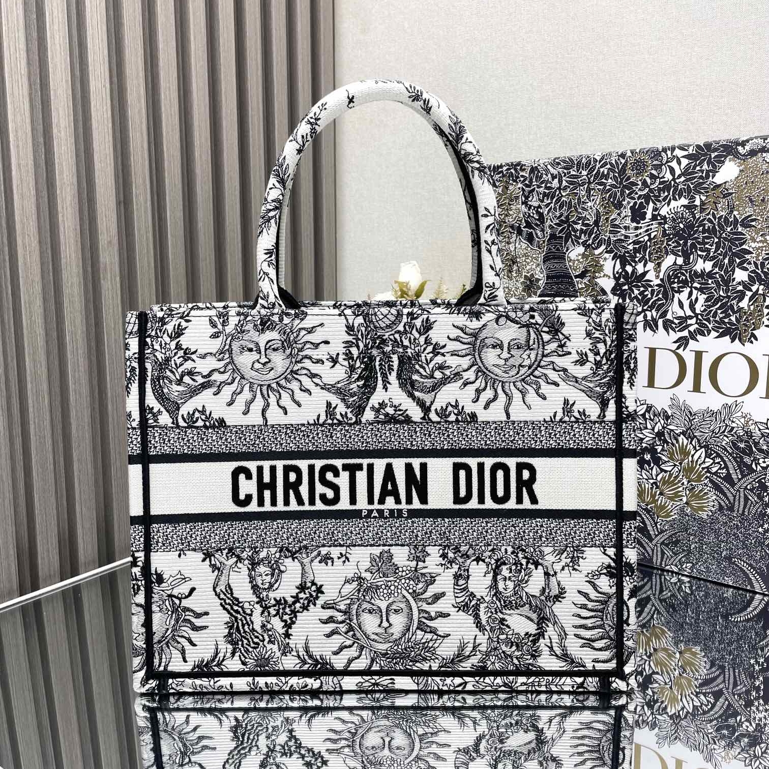 Dior Book Tote Medium Embroidery Replica Bags