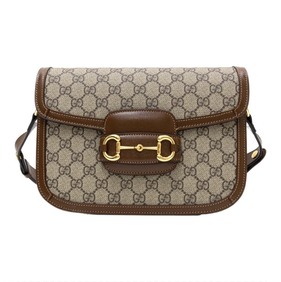 Gucci Horsebit 1955 Splicing Small Canvas Replica Bags