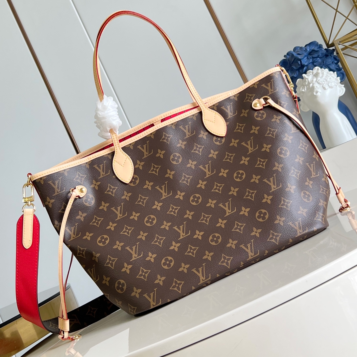 LV Neverfull Medium Cowhide Replica Bags Louis Vuitton