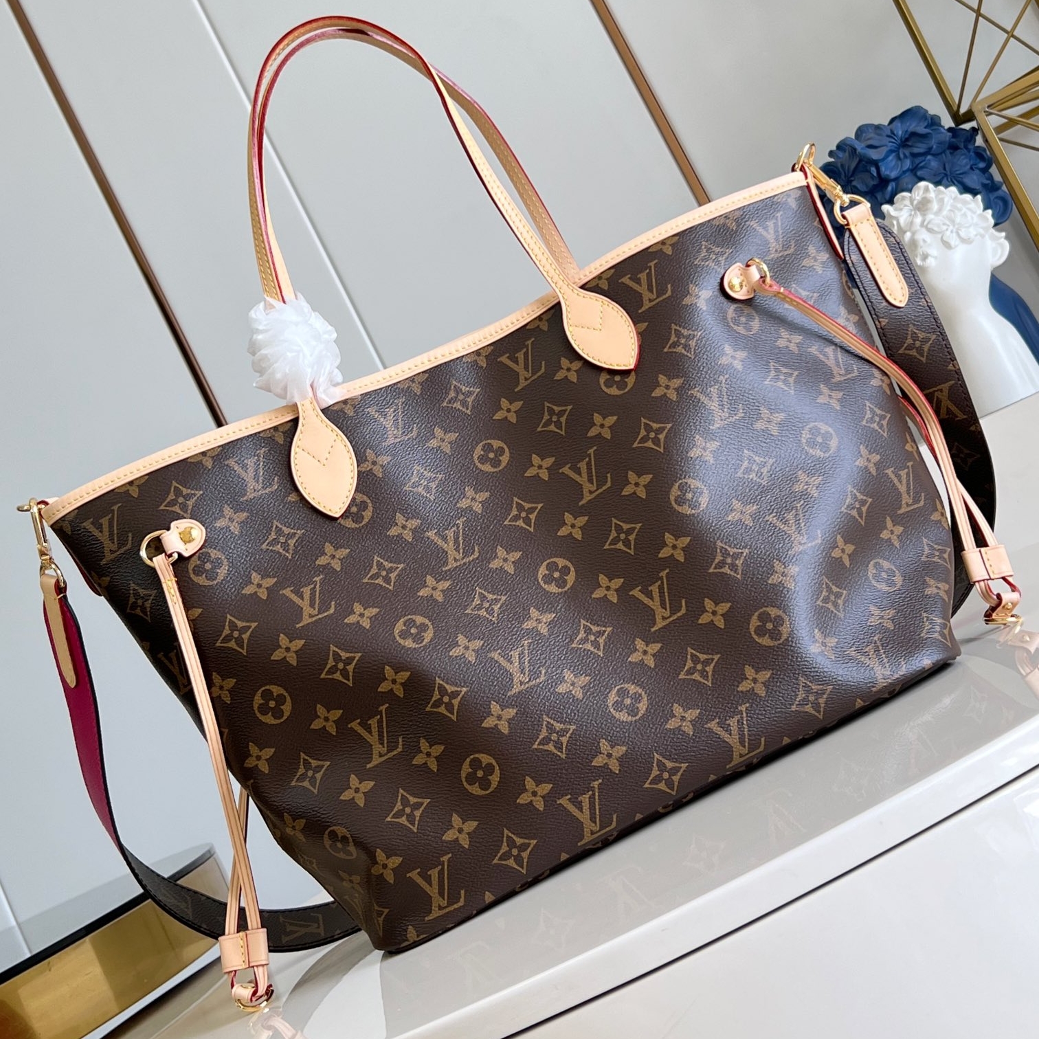 LV Neverfull Medium Cowhide Replica Bags Louis Vuitton